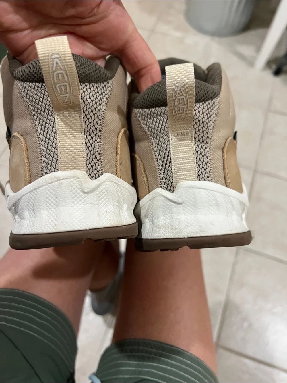 Keen tan and brown lace-up hiking boots